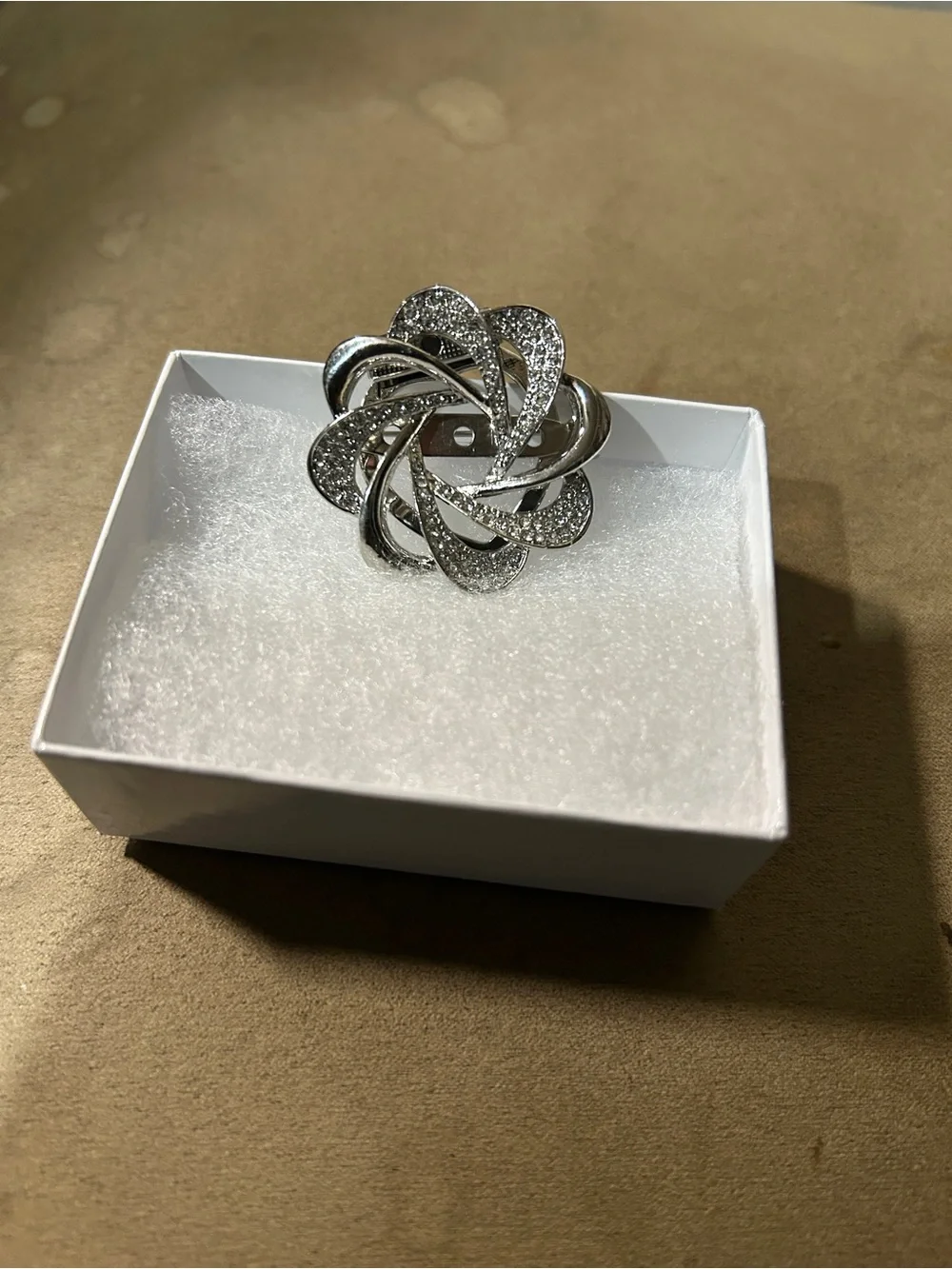 Silver Floral Knot Brooch - Womens Jewelry